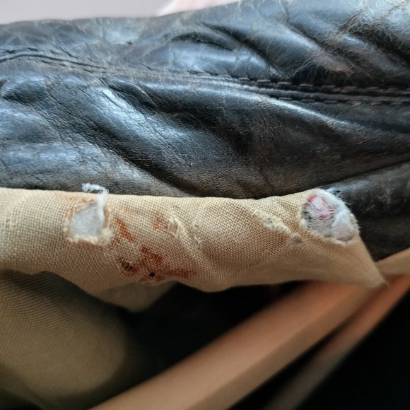 VTG Hunt Club Brown Leather Bomber Jacket Mens Size Big 48R Retro 80s Aviator - Picture 13 of 16